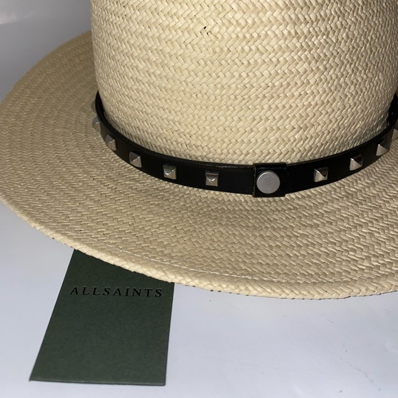 ALLSAINTS Paige Studded Light Woven Straw Fedora - Picture 7 of 16